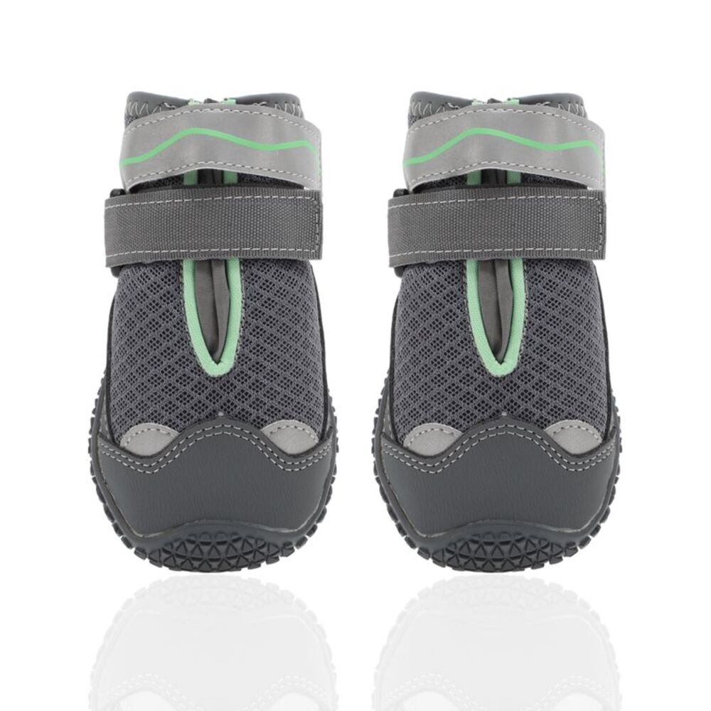 4pcs Breathable Mesh Dog Shoes Dog Boots Paw Protectors Dog Boots Gray